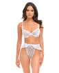 Elena Floral Embroidered 2 pc Set w/Skirted Bottom - White SM