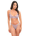 Dahlyia Lace 2 pc Set w/Decorative Ties - Purple L/XL