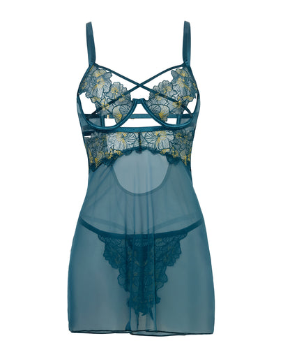 Daphne Lace & Mesh Babydoll by Oh La La Cheri