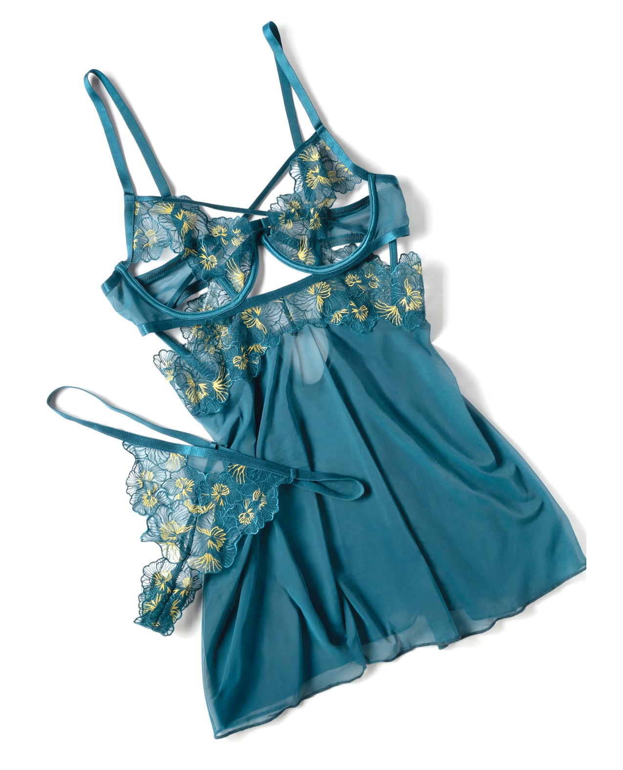 Daphne Lace & Mesh Babydoll by Oh La La Cheri