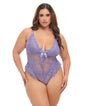 Valentine Lace Teddy w/Bow Details - Purple 1X/2X by Oh La La Cheri