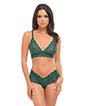 Alessia Soft Cup Lace & Mesh 2 pc Set w/Ruffle Details - Green SM