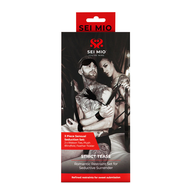 SEI MIO Strict Tease Ribbon Ties, Blindfold and Tickler Kit by Creative Conceptions LLC