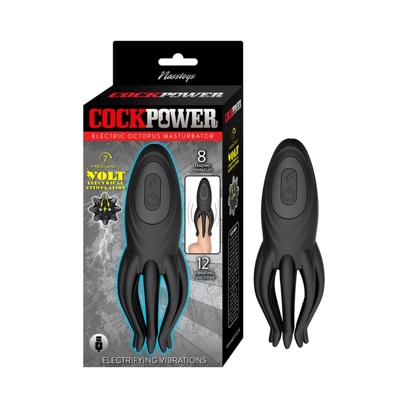 Cockpower Electric Octopus Masturbator Black by Nasstoys