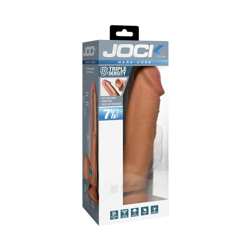 JOCK Hard-Core +Triple Density Dildo with Balls 7.5 in. Medium by XR llc DBA Curve