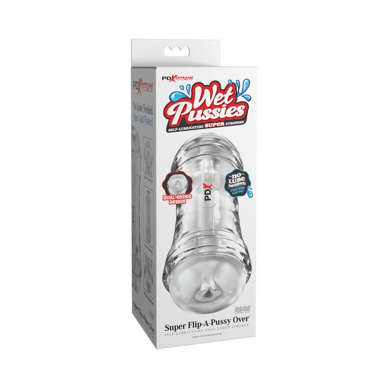 PDX Extreme Wet Pussies Super Flip-A-Pussy Over Self-Lubricating Stroker Frosted by PDX Brands