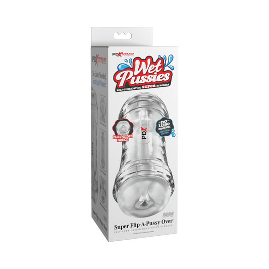 PDX Extreme Wet Pussies Super Flip-A-Pussy Over Self-Lubricating Stroker Frosted by PDX Brands