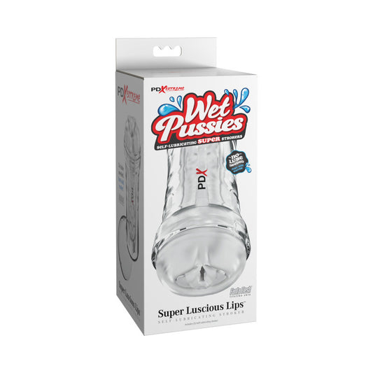 PDX Extreme Wet Pussies Super Luscious Lips Self-Lubricating Stroker Frosted by PDX Brands