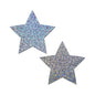 Pastease Everyday Reusable Glittering Silver Star Nipple Pasties by Pastease