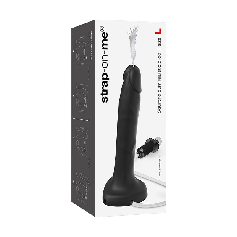Strap-On-Me Squirting Cum Realistic Dildo Large Black by Lovely Planet USA