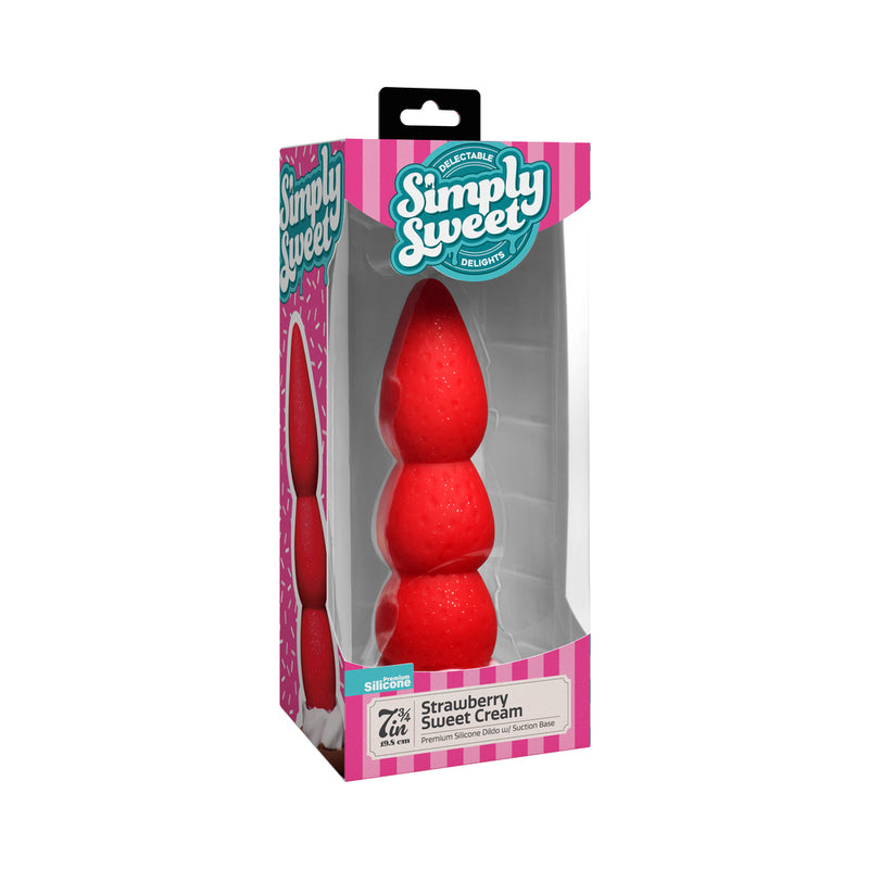 Simply Sweet Strawberry Sweet Cream Premium Silicone Dildo by XR llc DBA Curve