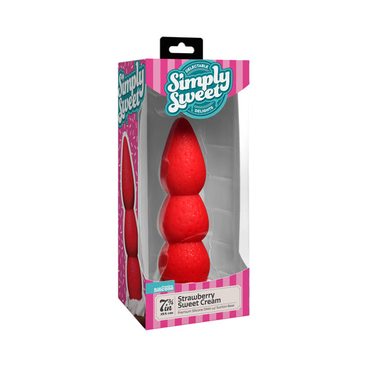 Simply Sweet Strawberry Sweet Cream Premium Silicone Dildo by XR llc DBA Curve