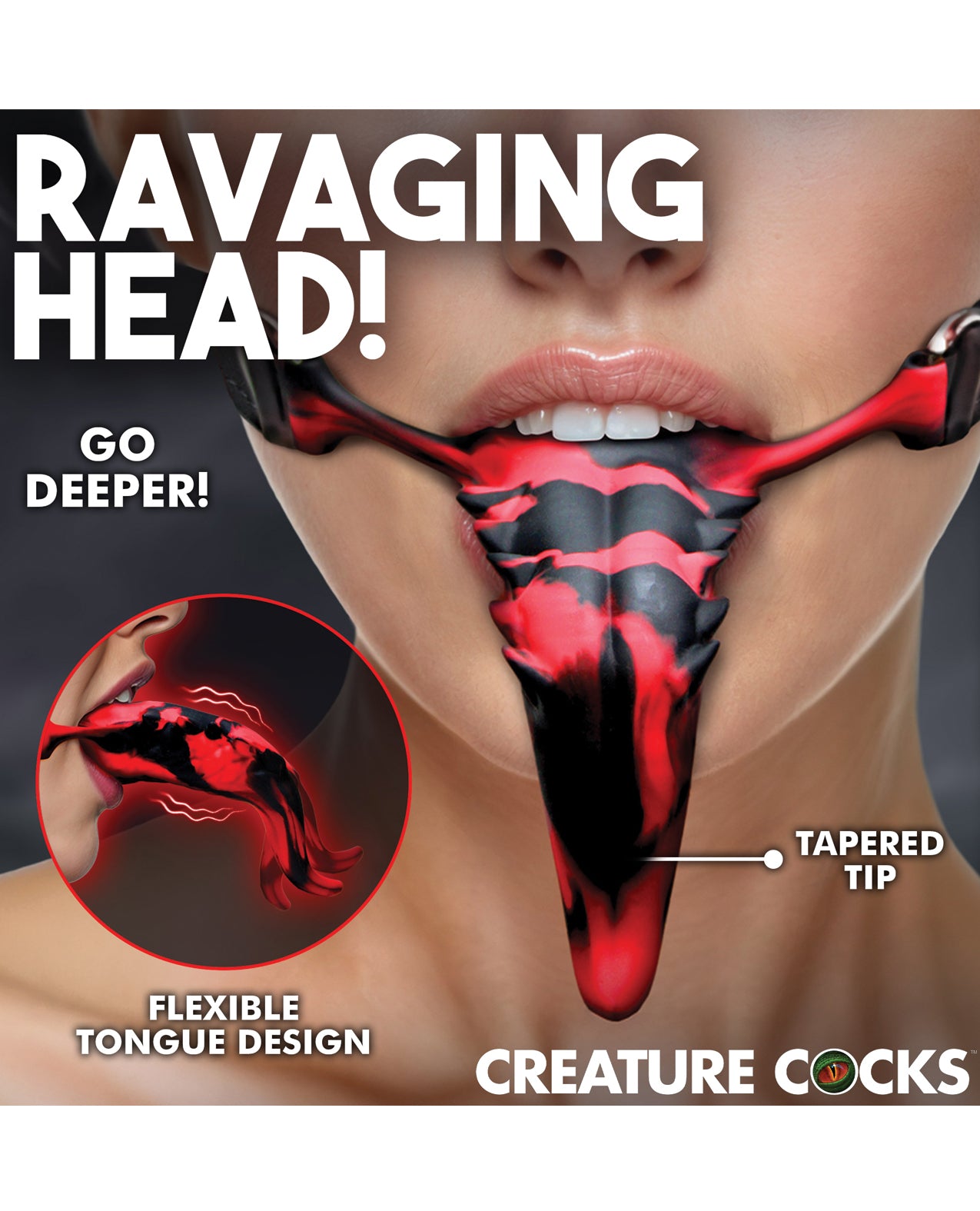 Creature Cocks Vibrating Demon's Tongue - Red by Creature Cocks