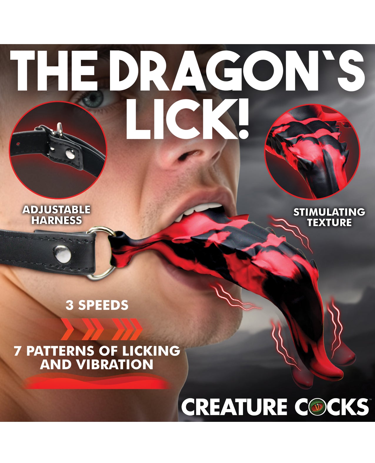 Creature Cocks Vibrating Demon's Tongue - Red by Creature Cocks