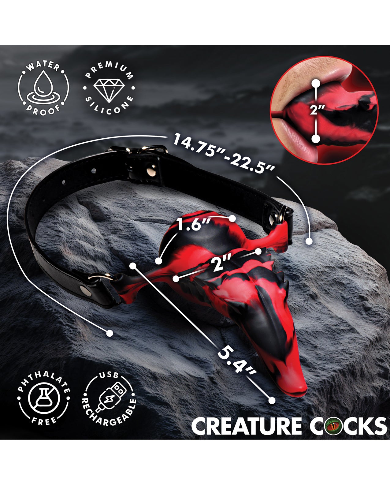 Creature Cocks Vibrating Demon's Tongue - Red by Creature Cocks