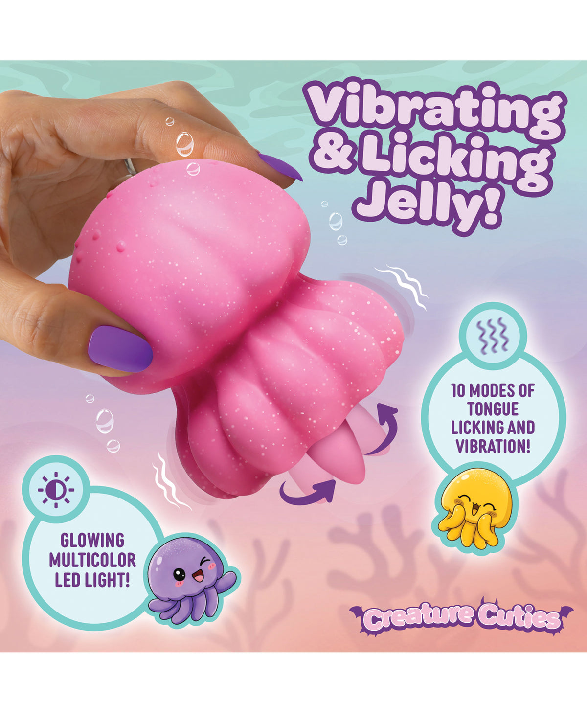 Creature Cuties Glow Jelly Licking & Vibrating Stimulator by Creature Cuties
