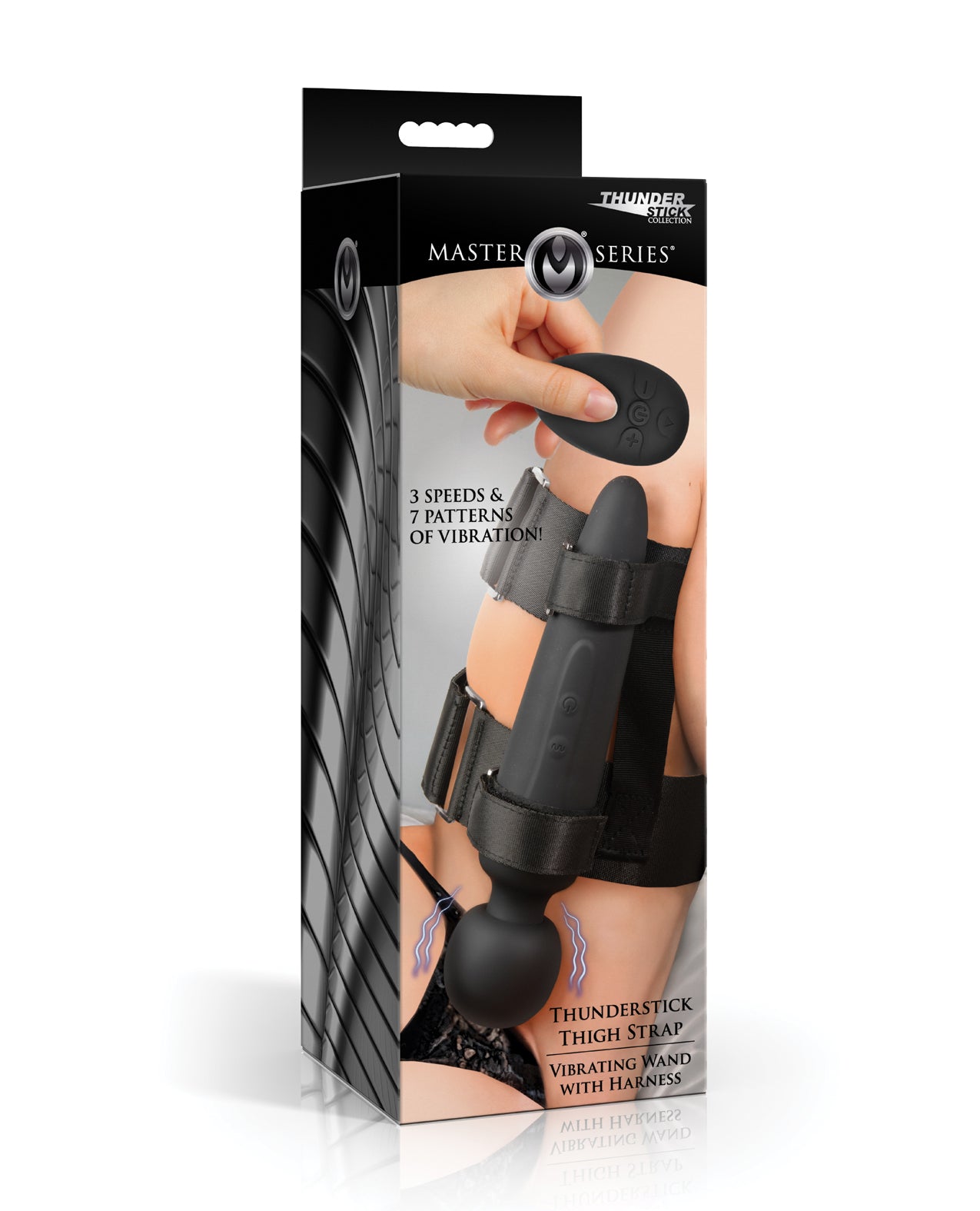Master Series Thunderstick Thigh Strap Vibrating Wand w/Harness by Master Series