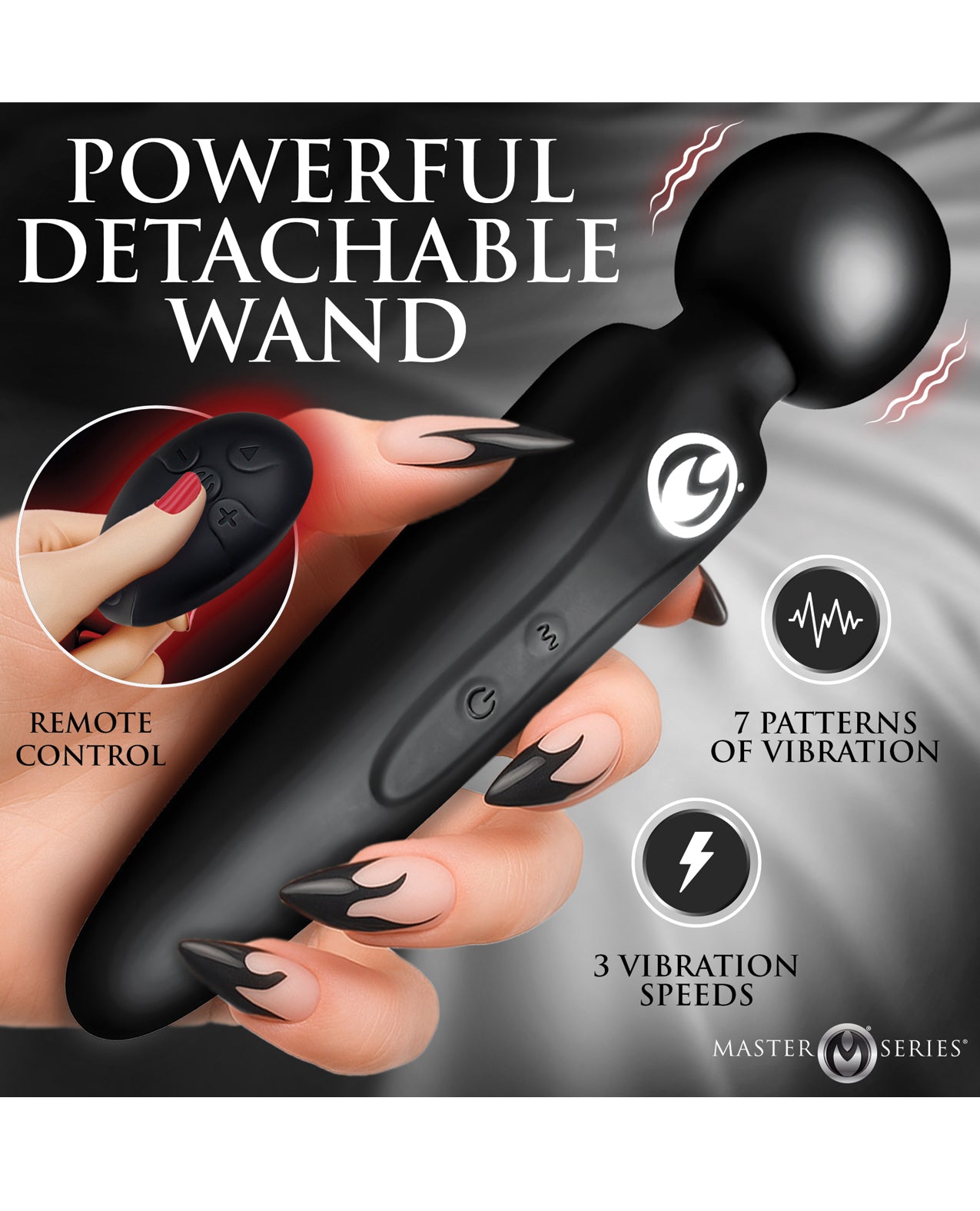 Master Series Thunderstick Thigh Strap Vibrating Wand w/Harness by Master Series