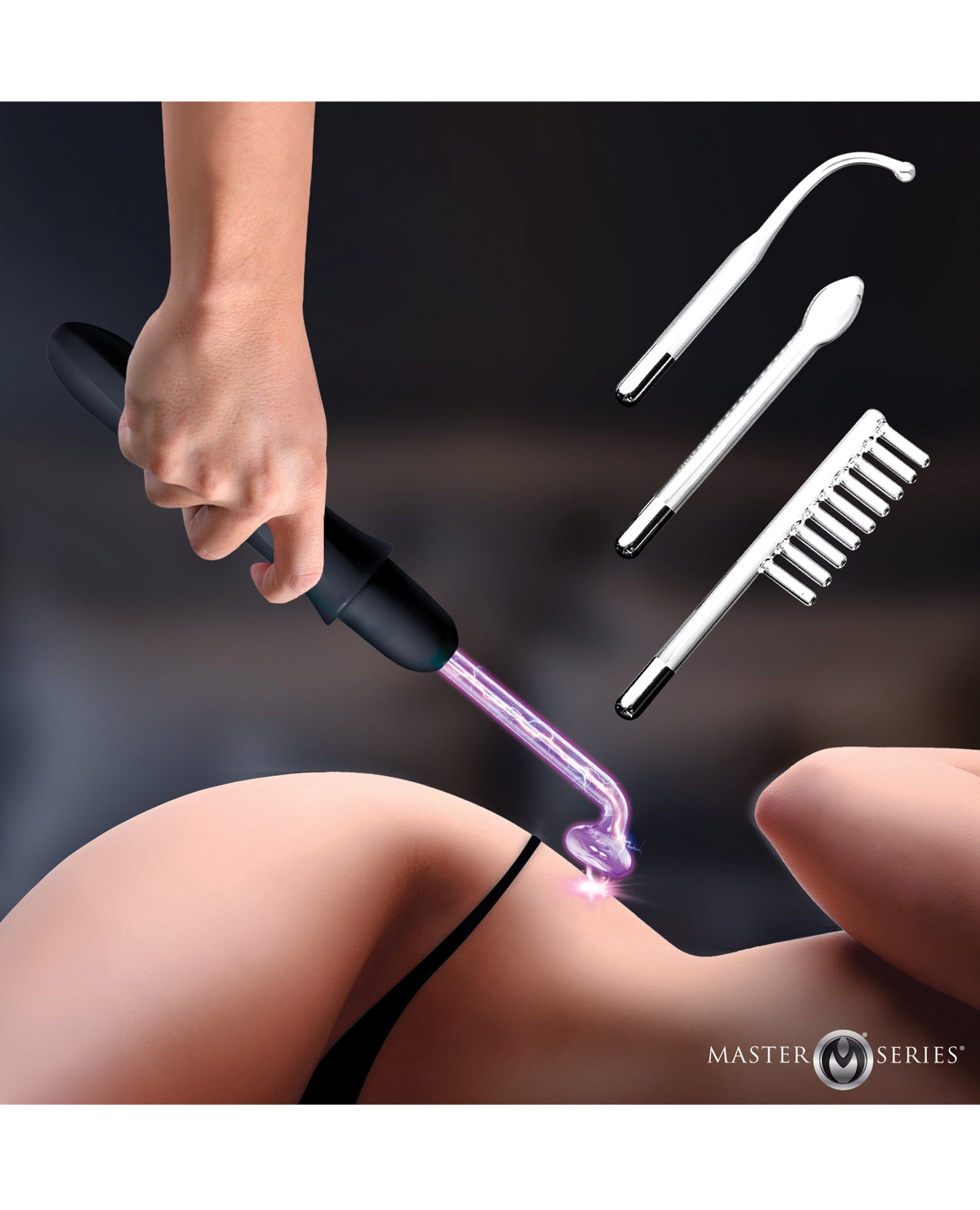 Master Series Elektrawand Rechargeable Violet Wand w/Attachments - Black by Master Series