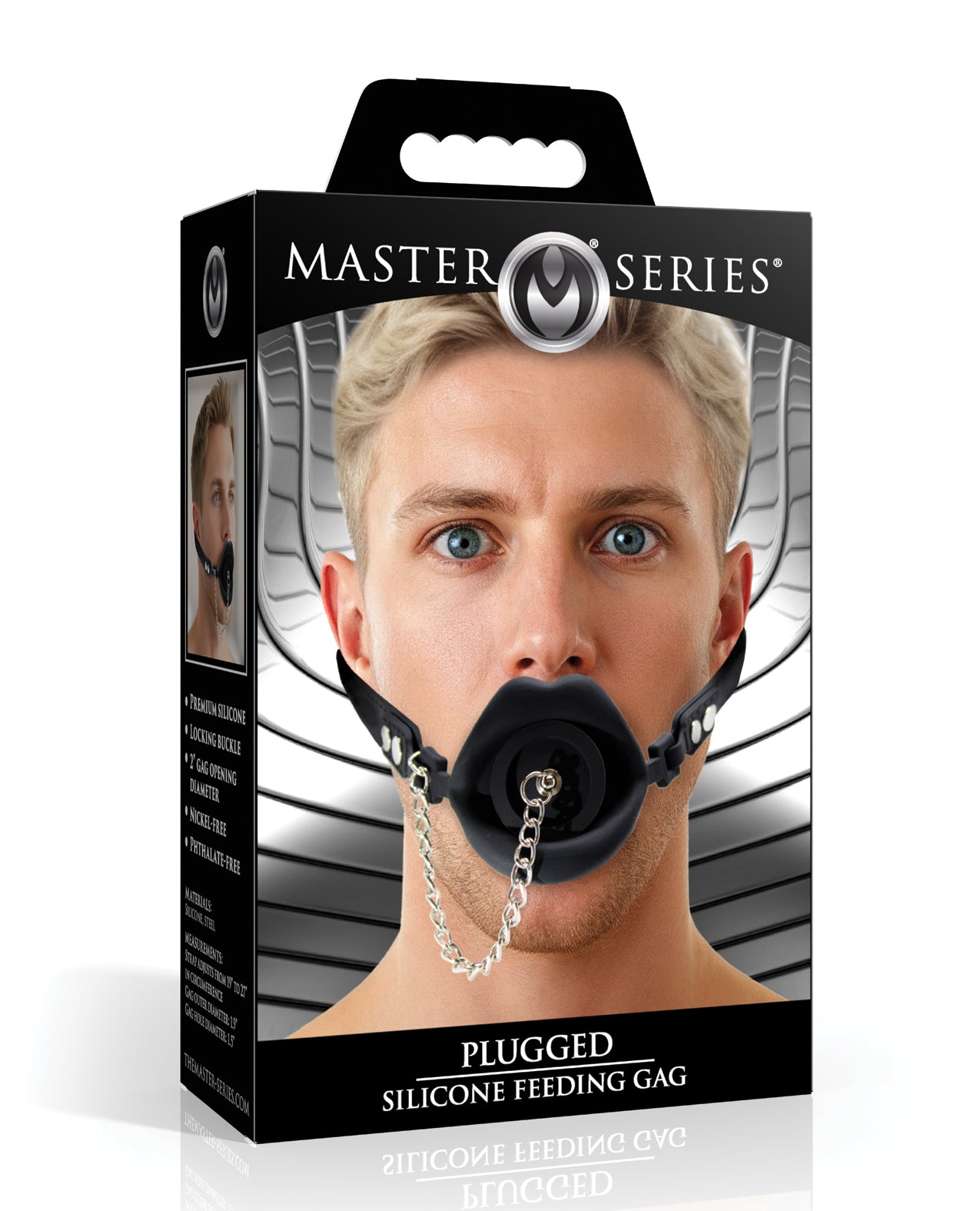 Master Series Plugged Silicone Feeding Gag - Black by Master Series