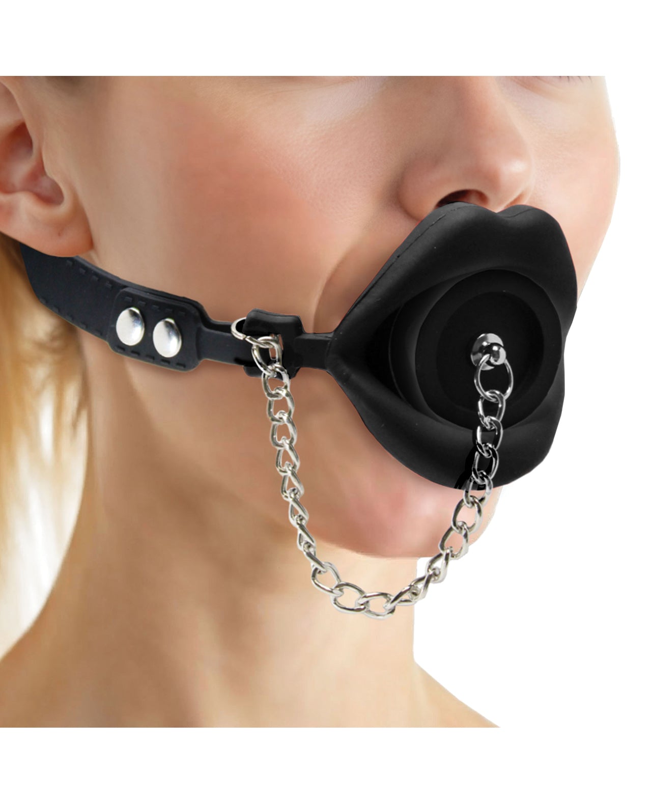 Master Series Plugged Silicone Feeding Gag - Black by Master Series