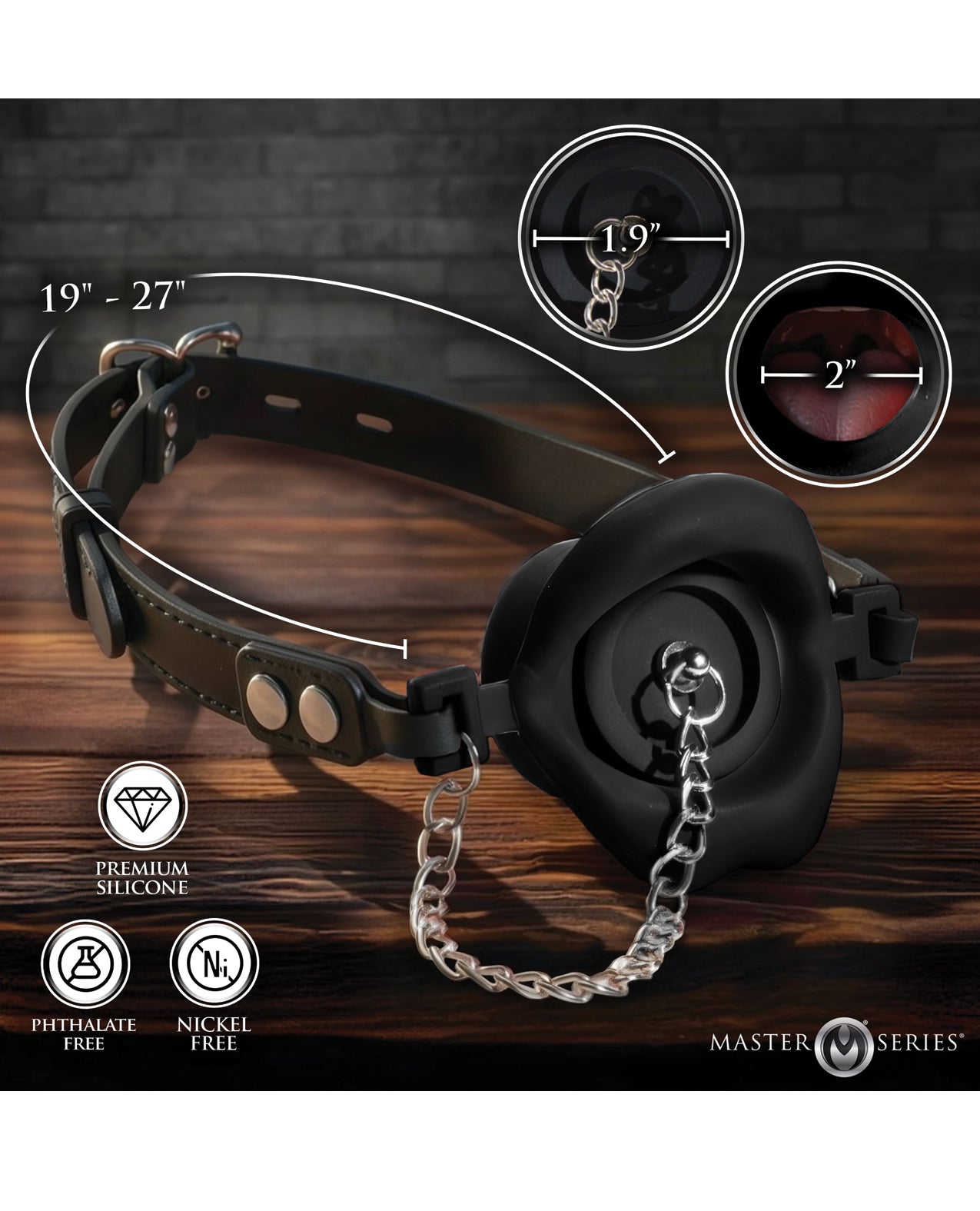 Master Series Plugged Silicone Feeding Gag - Black by Master Series