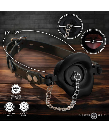 Master Series Plugged Silicone Feeding Gag - Black by Master Series