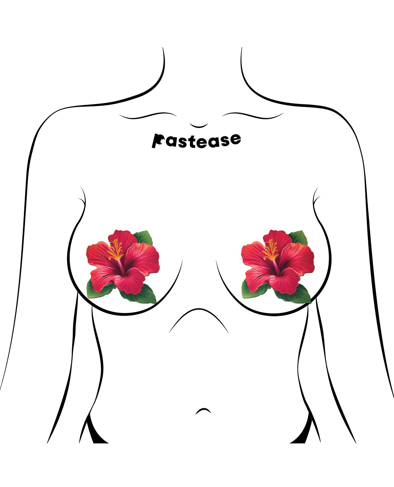 Pastease Tropical Vibrant Hawaiian Hibiscus Botanical Flower - Red O/S by Pastease