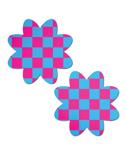 Pastease Neon Checkered Petal - Pink/Blue O/S by Pastease