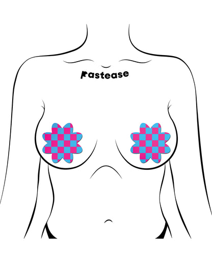 Pastease Neon Checkered Petal - Pink/Blue O/S by Pastease