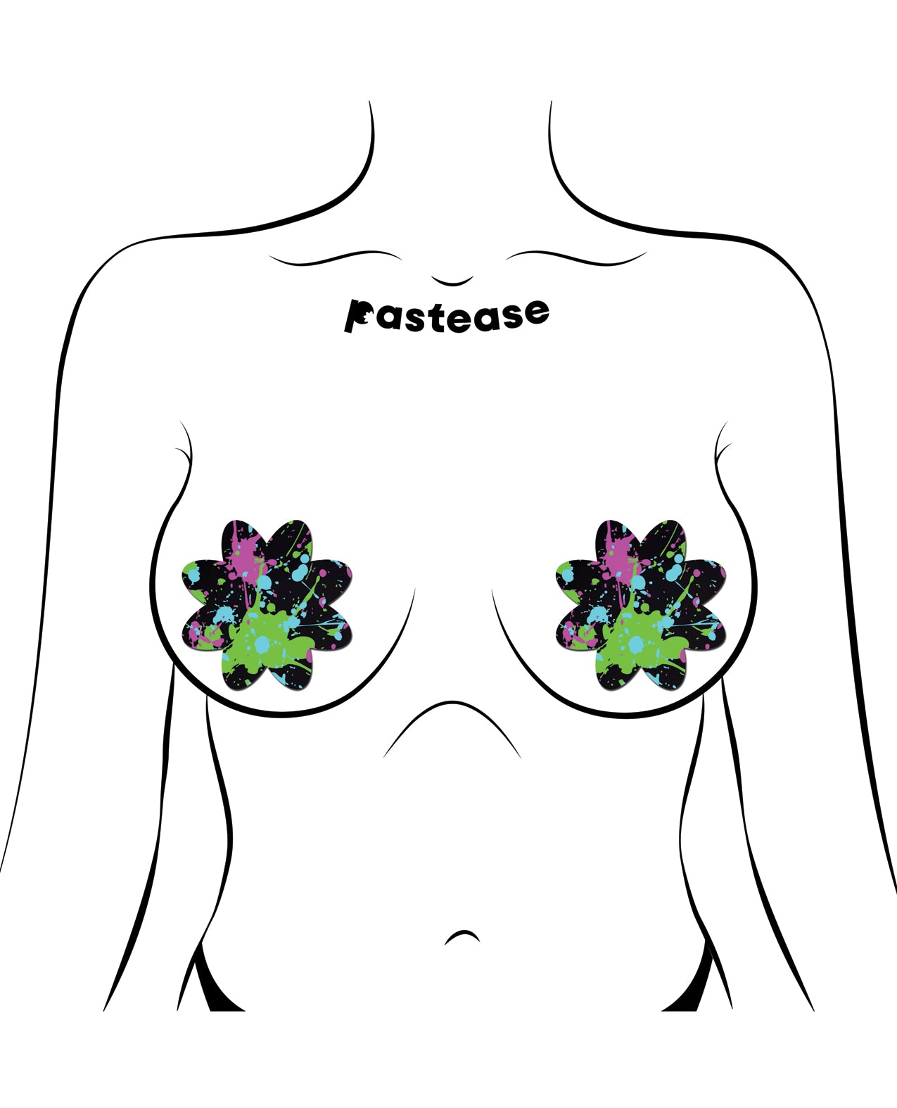 Pastease Vibrant Neon Paint Splatter Petal - Multi-Color O/S by Pastease