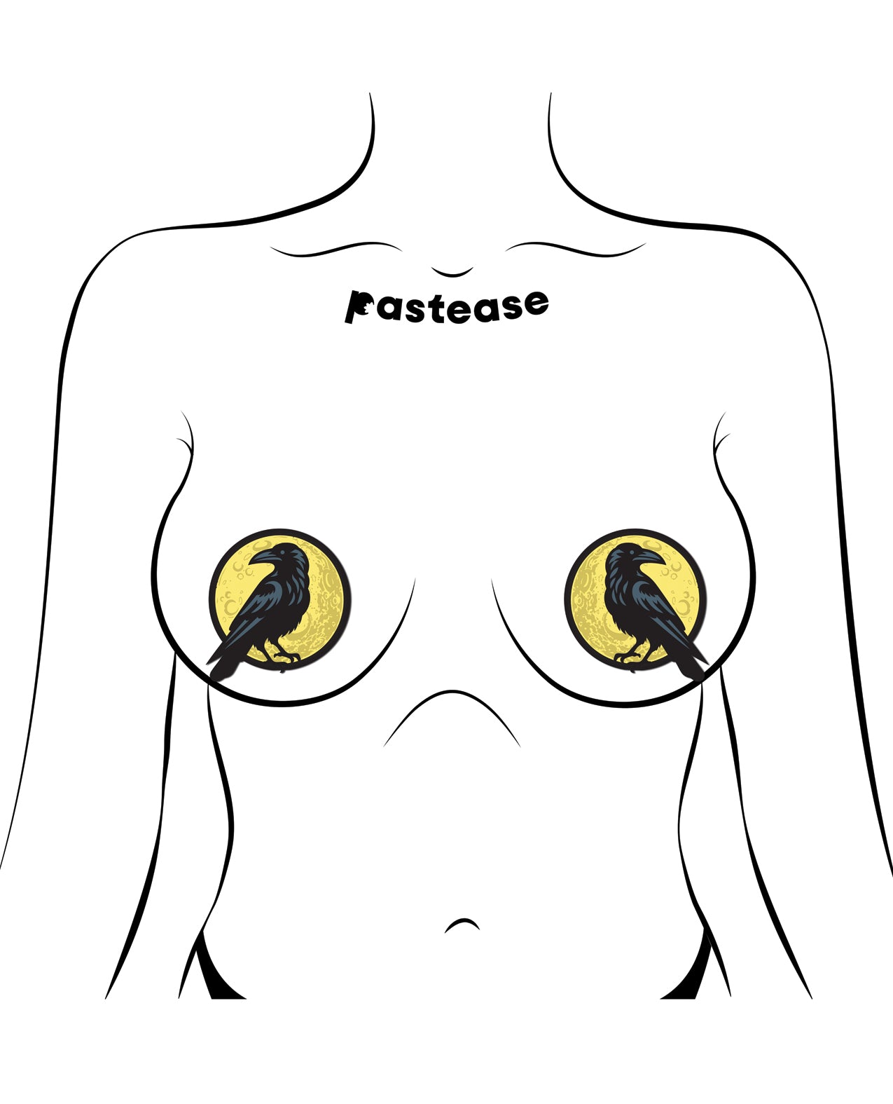 Pastease Raven & Full Moon - Black/Yellow O/S by Pastease