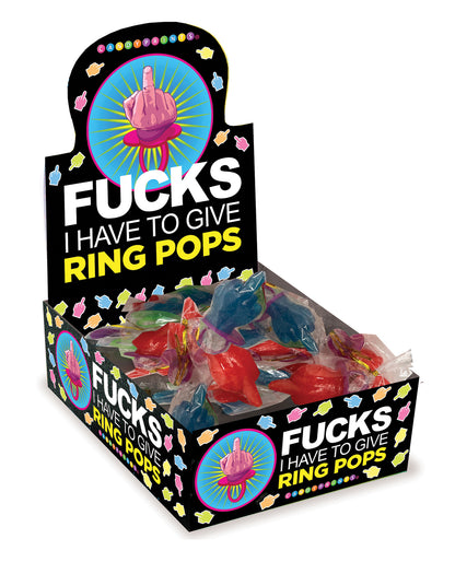 Fuck I Have to Give Ring Pop - 30 pc Display by Little Genie