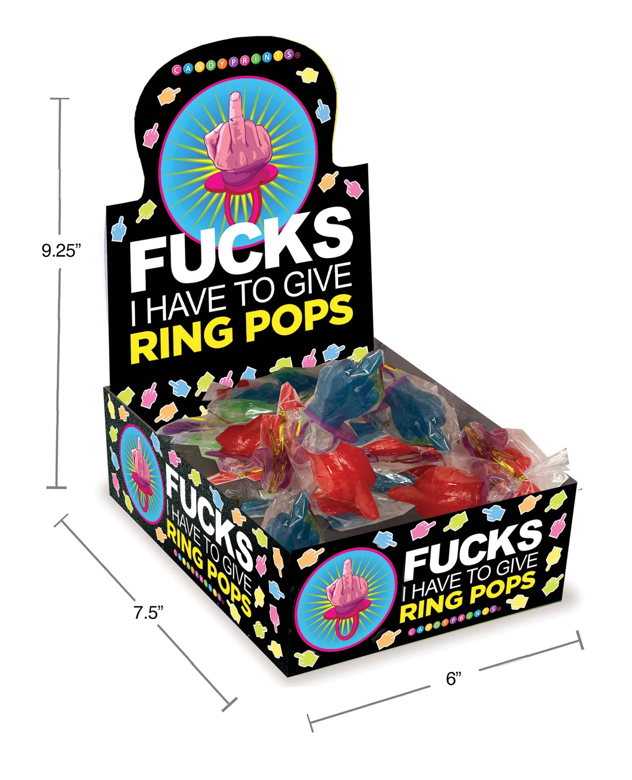 Fuck I Have to Give Ring Pop - 30 pc Display by Little Genie