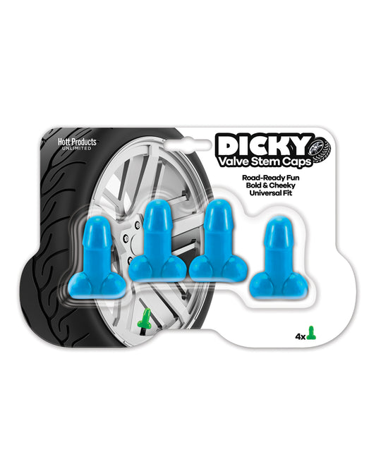Dicky Valve Stem Caps - Blue 4 Pack by Hott Products