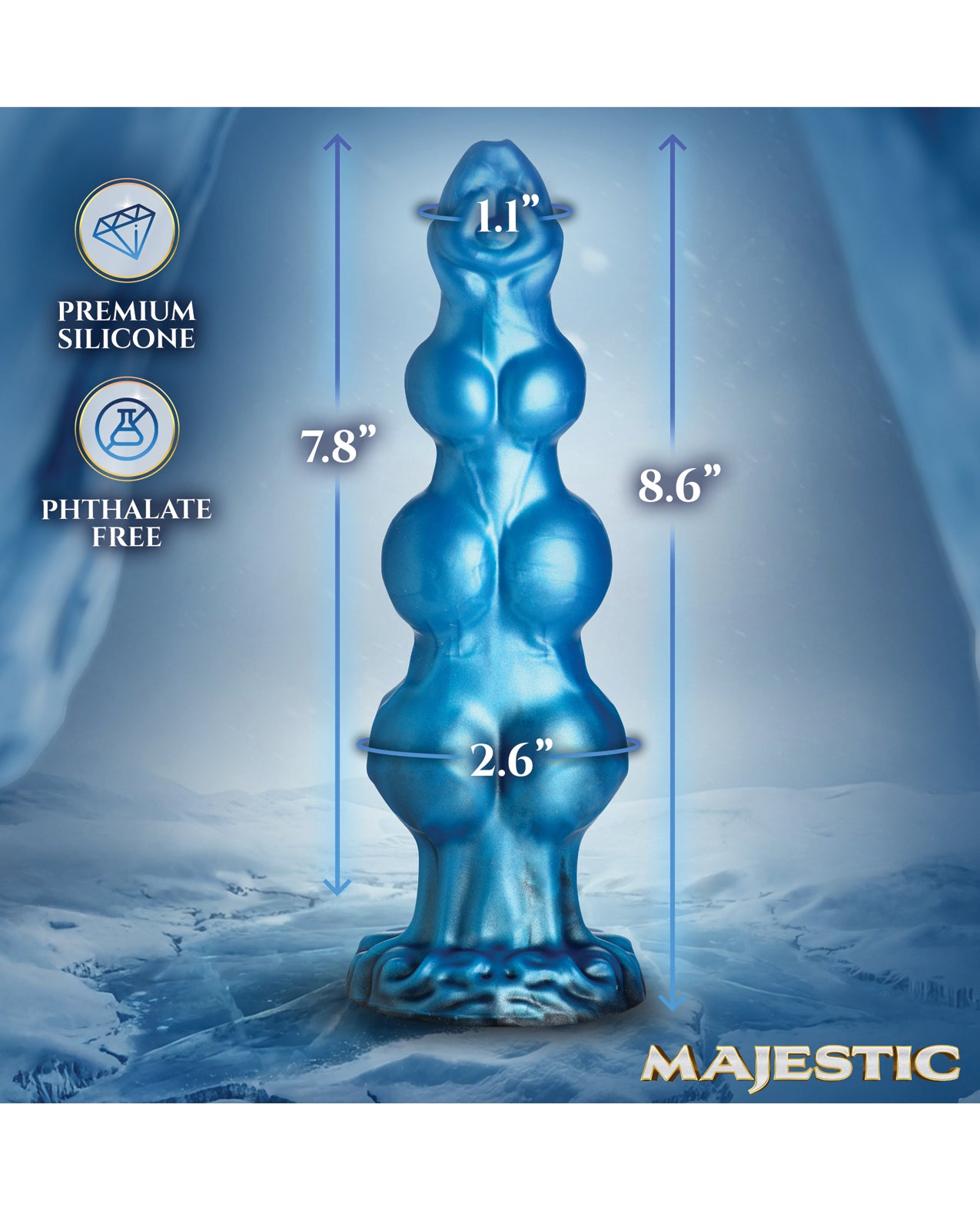 Majestic Auren Wolf King Silicone Dildo by Majestic