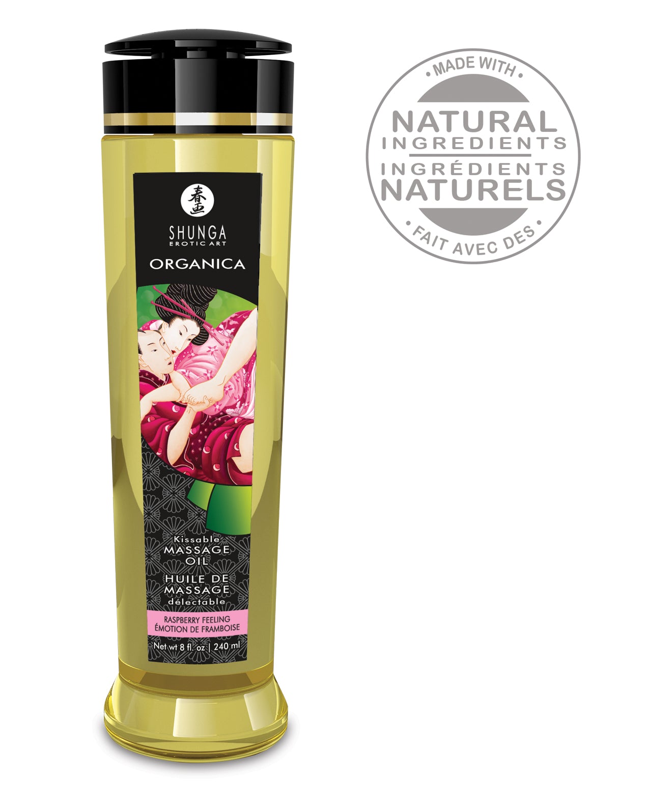 Shunga Organica Kissable Massage Oil - 8 oz Raspberry Feeling by Shunga