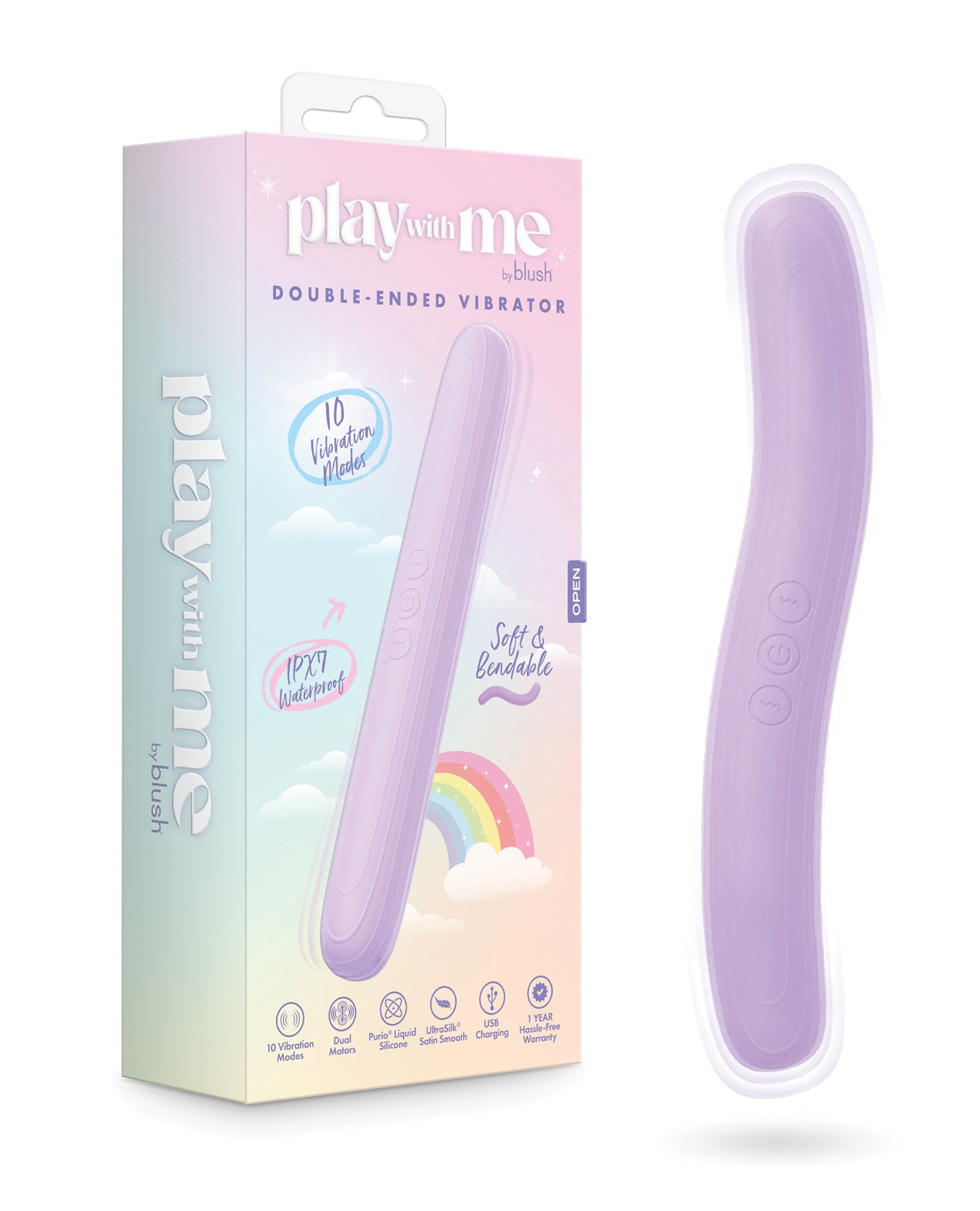 Play With Me Double Ended Vibrator - Purple by Play With Me