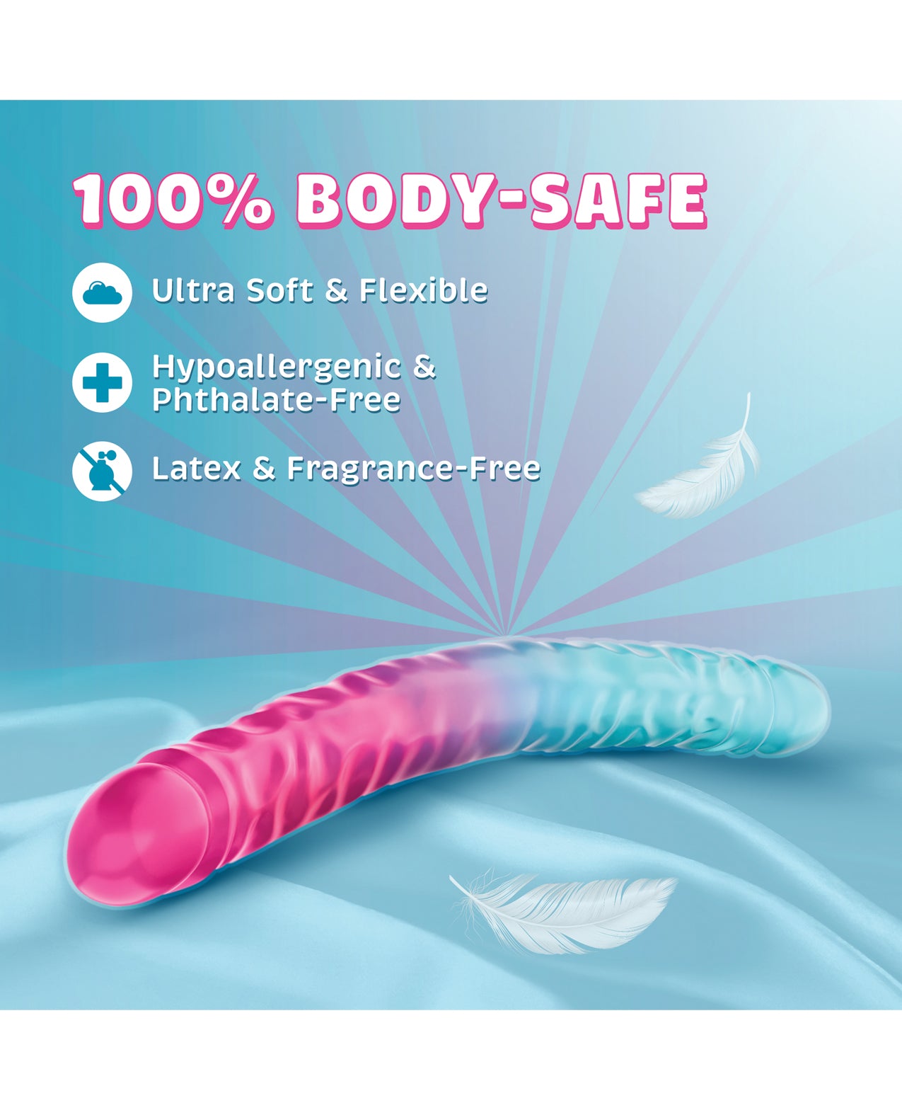 Blush B Yours 18" XX Large Double Dong Candy Papi - Multi Colors by B Yours