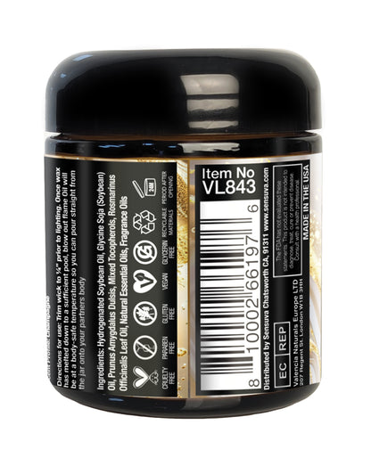 Sensuva Lit Champagne Luxury Massage Candle - 4 oz by Sensuva