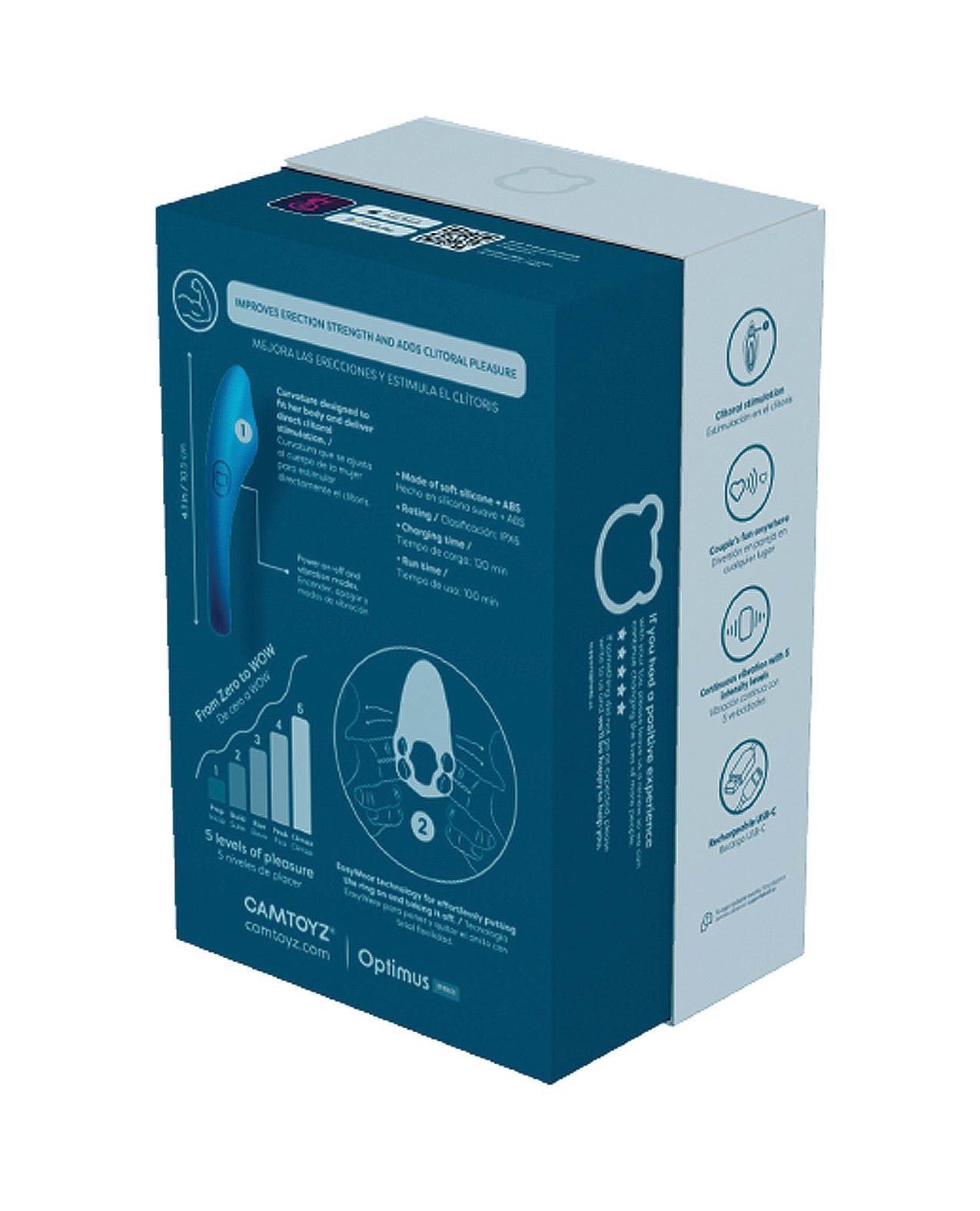Camtoyz Pro FlexRing Vibrating Cock Ring - Blue by Savage Me