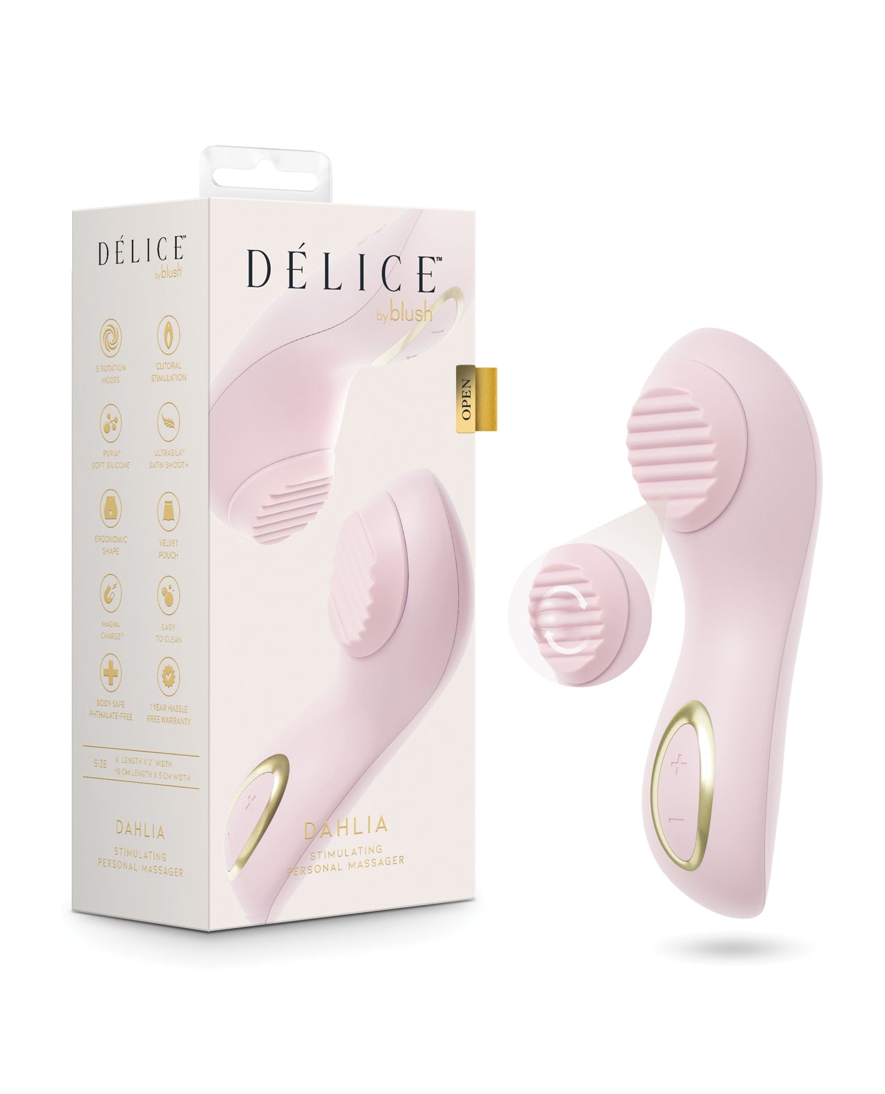 Blush Dahlia Rotating Stimulating Personal Massager - Pink by Blush Novelties