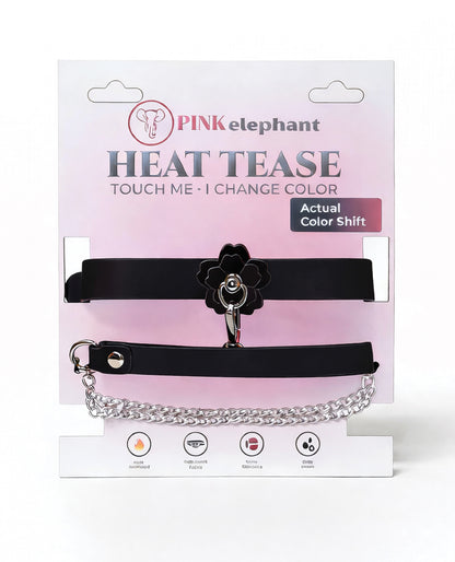 Heat Tease Flower Collar - Black/Pink by Heat Tease
