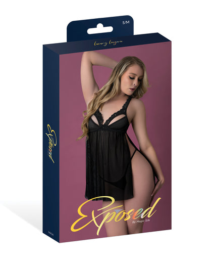 Rush Lace & Mesh Baby Doll - Black S/M by Exposed