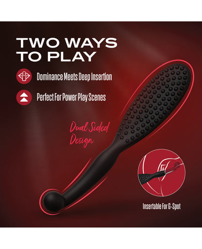 Blush Temptasia Governess Paddle $ Dildo - Black by Temptasia