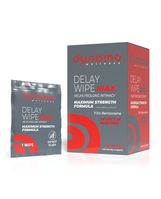 Dynamo Wellness Maximum Strength Delay Wipe 7.5% - 36 Pack by Screaming O