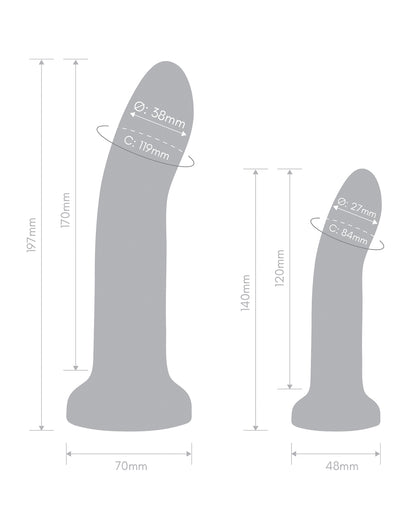 Together 2 pc 5.5 & 7.75 Silicone Dildo & Harness Set by Together