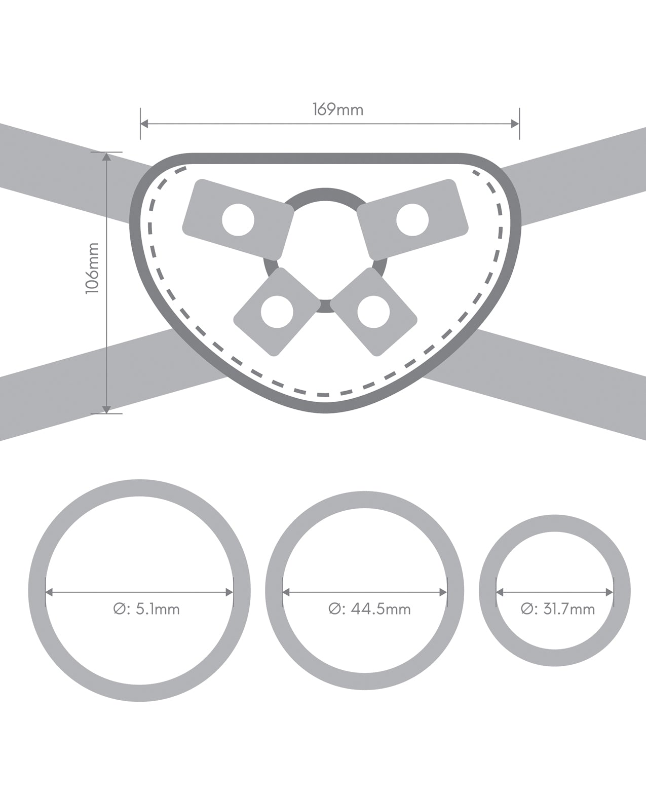 Together 2 pc 5.5 & 7.75 Silicone Dildo & Harness Set by Together