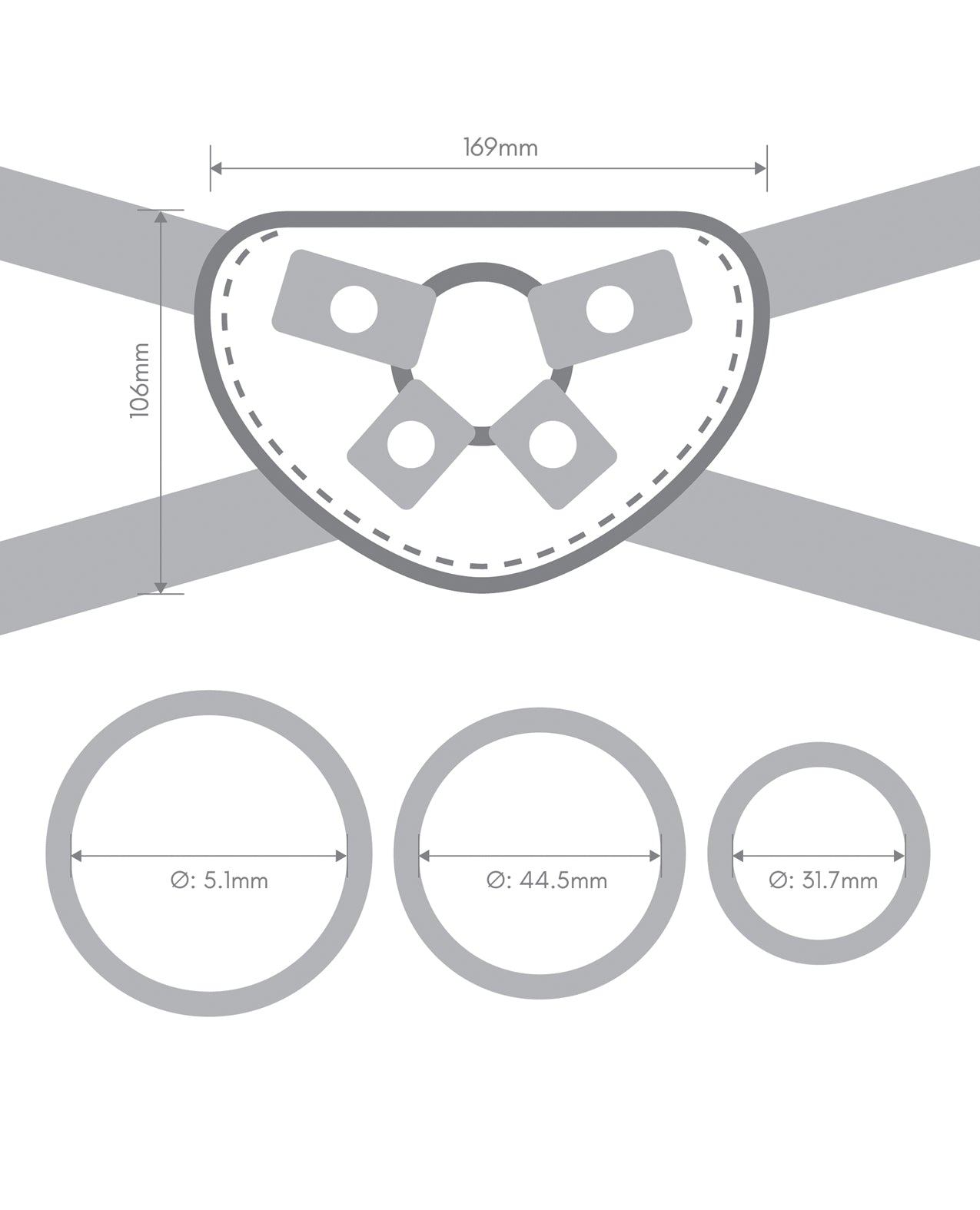 Together Tilt 6.5 Vibrating Silicone Dildo & Harness Set by Together