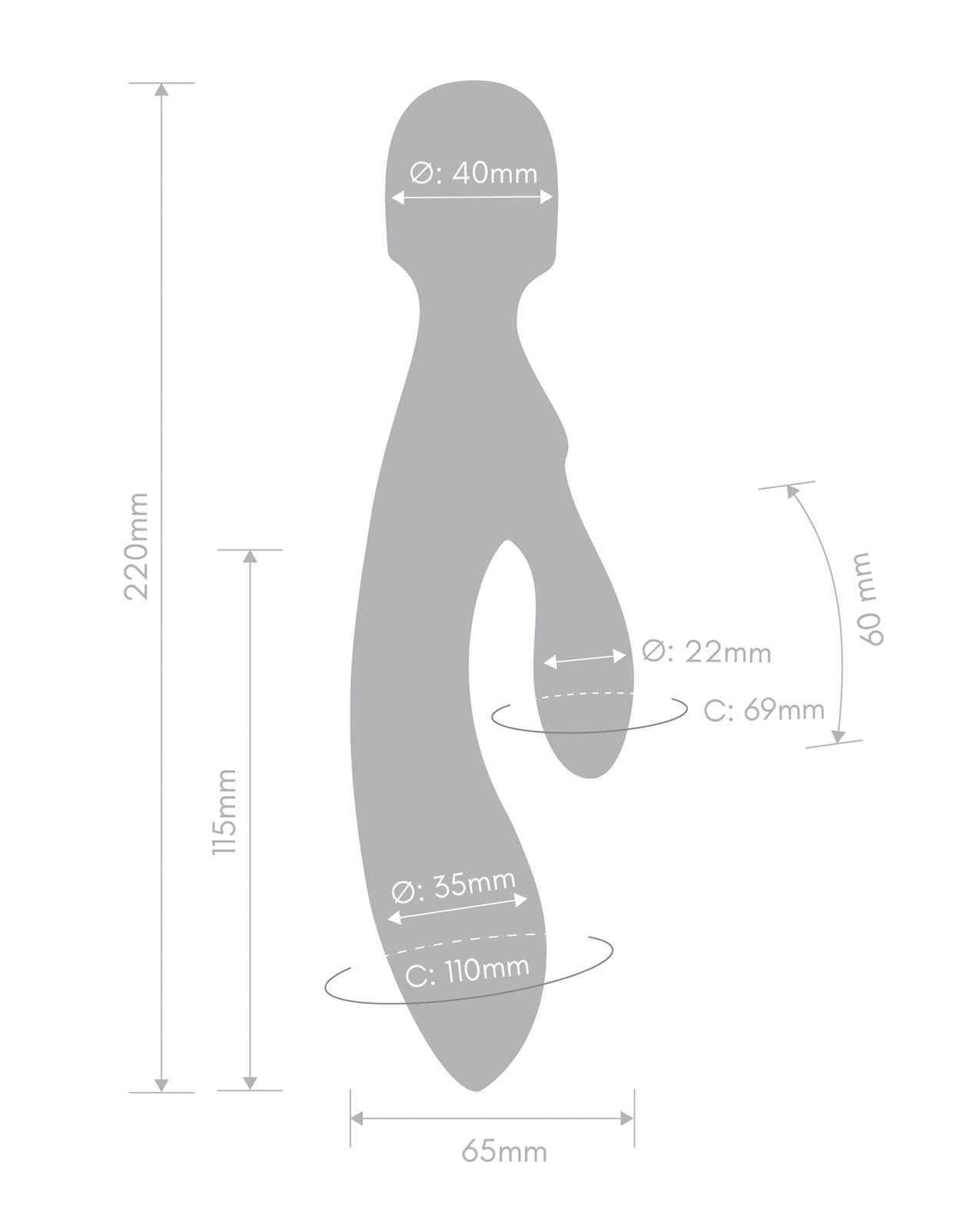 Together Tri Delight Dual-Ended Triple Stim Wand & Rabbit Vibrator